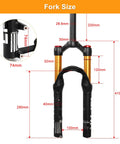 Lightweight 20 Inch Bike Air Suspension Fork With 120mm Travel dimensions and measurements diagram