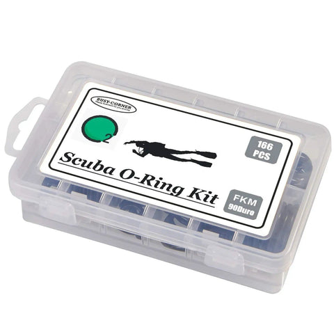 166 Piece Scuba O Ring Kit With FKM90 Rubber Seals 12 Sizes in transparent box for dive hoses and tanks