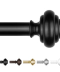 Heavy Duty Curtain Rod Set For Windows 72 To 144 Inches 7/8 Inch Adjustable Drapery Rods With Modern Finials in multiple finishes
