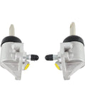Pair Of Hydraulic Uni-Servo Cylinders For 10 And 12 Inch Marine Trailer Brakes, heavy-duty aluminum parts shown side by side.