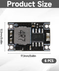 Six Pack 5V Buck Converter Modules Set 5V 30V To 5V DC DC Regulator Board MP1584EN 3A with dimensions and 6 pieces