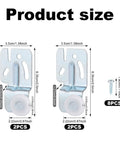 4 Pack Sliding Closet Door Hardware Roller Kit for Wardrobe and Cabinet Doors, Top-Hung Bypass Track System, product size diagram