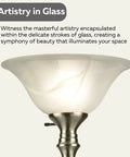 Close-up of the 72 Inch Torchiere Floor Lamp with Brushed Nickel Finish and White Alabaster Glass Shade for Living Room or Bedroom