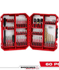 Milwaukee Shockwave 60-piece bit and drill bit kit in red organizer case