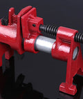 Heavy Duty 1/2 Inch Pipe Clamp Set With Rubber Padded Sleeves For Rock Solid Wood Glue Joints And Sturdy Frame Builds, red steel clamp detail.