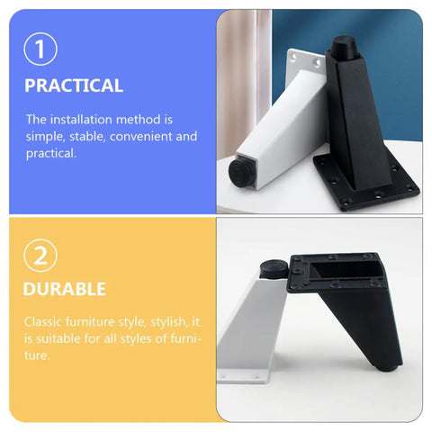 Adjustable Aluminum Table Legs Set Dope Height Adjustable Furniture Feet contrasting white and black color for cabinets