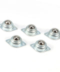 5 Pcs Zinc Plated Universal Steel Transfer Bearings With 2 Mounting Holes For Turntables, Conveyors, Electronics, And Machinery, No Fuss Install, Smooth Glide, Heavy Duty Build, Versatile Motion Components, five bearings