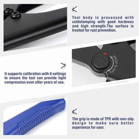 Features of Open Barrel Lug Crimping Tool For Battery Cables Pro Grade Heavy Duty B Type Crimper Showcasing Tool Build and Grip