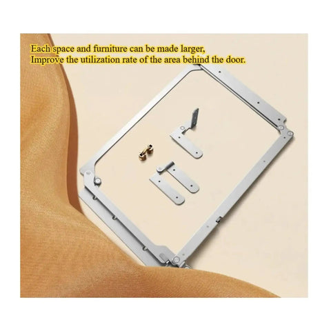 Slick 180 Degree Concealed Door Pivot Hinge For Solid Wood And Flat Folding Layouts Rock Solid Sky And Earth Axis Hardware components layout on fabric.