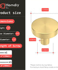 Gold Cabinet Knobs 10 Pack Round Metal Drawer Pulls For Kitchen Cabinets Dressers Desks Cupboards Easy Install Solid Dope Durable Aluminum Alloy Handles For Modern Homes size chart