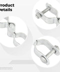 Close-up of Heavy Duty Steel Gate Hinge For Chain Link Fence One And Three Eighths Inch Round Post Hinge With Bolt Fixing Gate Clamp