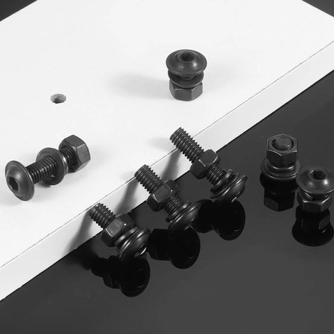 M6 X 18mm Flanged Button Head Socket Cap Screws Kit Dope Stainless Steel 304 Black Finish with Nuts Flat and Lock Washers