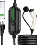 Portable 3.5kW Level 2 EV Charger With Nema 6 20P Plug For Zero Drama 240V Fast Charging And 26ft J1772 TPU Cable Smart App Control and cord.