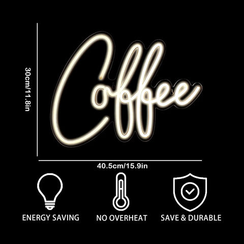 Coffee Neon Sign Led Light Up Sign For Cafe Bar Wall Decor And Window Display 15.9 By 11.8 Inches Lit Neon Tube With Clear Acrylic Back