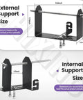 Built Tough Stainless Steel Weedeater Trim Line Spool Holder Rack With Hardware Adjustable Bracket dimensions displayed.