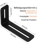 6 Pcs Adjustable Slotted L Brackets Black Right Angle Corner Braces With Two Slot Holes For Wood Furniture And PC Case 4 Inch