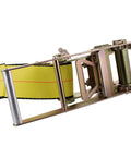 Beefy 3 Inch Ratchet Tie Down Strap, 27 Feet Long, Zinc Plated Double J Hooks, 5,000 Pound Load Limit, Yellow Webbing