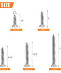 Workhorse Gauge 12 Wood Screws Assortment Kit, 54 Piece 304 Stainless Steel Phillips Countersunk Fasteners, various sizes