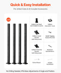 Level Drilled Cable Railing Post 36 Inch Black Stainless Steel 4 Pack with installation tools and accessories