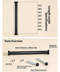 Heavy Duty Shelf Support Brackets For Cabinets And Closets Solid Wood Board Reinforcement Built Tough Kickin Rack Rods Zero Wobble Closet Organizers Home Storage specifications with black hollow tube and screws.