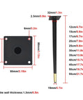 Heavy Duty Metal Cone Table Legs 4 Pack Built Like A Tank Rust Proof Iron Furniture Feet dimensions and specifications diagram