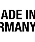 Image displaying 'Made in Germany' with German flag colors black, red, and yellow on the right.