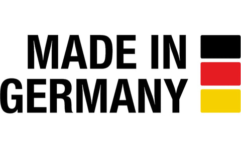Image displaying 'Made in Germany' with German flag colors black, red, and yellow on the right.