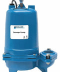 Heavy Duty Submersible Sewage Pump Built Like A Tank With A Reliable 1 Hp Single Phase 230 Volt Motor And Stainless Steel Body For Clearing Yards Dealing With Basement Water in blue color, showcasing its durable design.