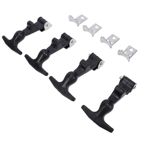 4 Pack Elastic Stainless Steel Rubber Hood Latches With Brackets Flexible T Handle Hasp Rubber Draw Latches For Vehicle Engine Hood