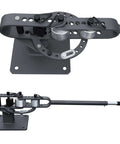 Compact Bench Top Metal Bender With 7 Dies, Manual Flat Bar Bender, Pro Grade Heavy Duty Machine displayed with telescoping handle