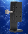Manual Trimming 1 Axis Linear Stage With 10 Micron Resolution For DIY Projects And Pro Grade Precision, scaled black metal stage with knob