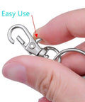 120 Piece Zinc Alloy Swivel Snap Hooks With Rugged Key Rings For Jewelry Crafting And Gear Building Hella Durable Top Shelf Metal Hardware Clasps Straight Up Built To Last - hand using swivel hook