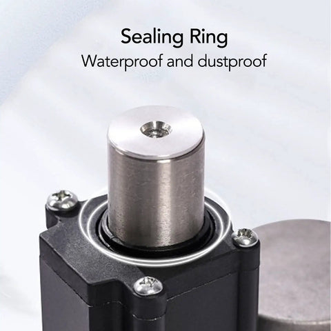Close-up of Silent 1000N 12V DC Linear Actuator IP65 waterproof sealing ring for heavy duty lifting systems.