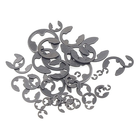 525 Piece E Clips And Retaining Rings Kit, 14 Metric Sizes Side Mount External Retaining Rings 1.2mm To 15mm Diameter, Carbon Steel