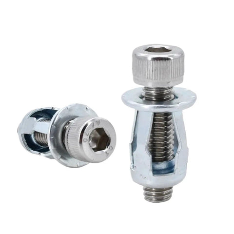 Petal Expansion Rivet Kit for License Plates and Thin Metal Panels M4 to M8 Carbon Steel, galvanized finish, side view
