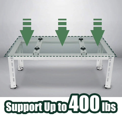 Beefy Ground Stand For Ductless Mini Split AC And Heat Pump, Adjustable 4 To 12 Inch Outdoor Condenser Bracket supports 400 lbs