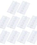 Pack of 10 White Box Hinges 2.36 By 1.41 Inches Iron Cabinet Hinges With Screws for toolbox, gift box, and cabinets.