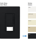Hands Free Motion Sensor Dimmer Switch For Bathroom, Garage, Laundry Room, And Closet, Black Finish with color options shown