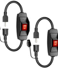 Hella Tough 1.5 Ft Extension Cord With Switch 2 Pack 15 Amp 1875 Watt grounded black heavy duty cable with inline switch.