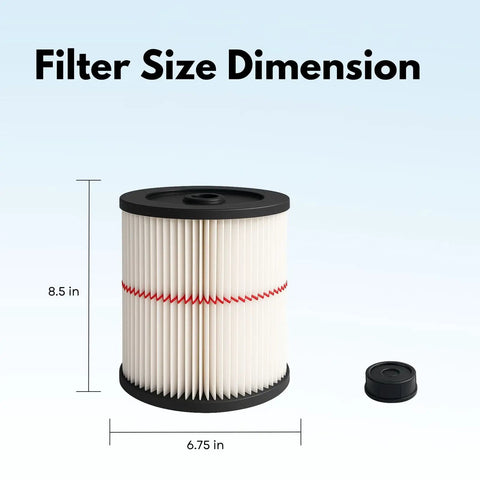 Red Stripe Replacement HEPA Filter For Craftsman Shop Vac Wet Dry Vacuum 5 6 8 12 16 32 Gallon Larger Models Easy Install