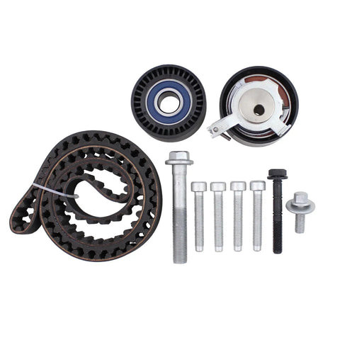 Volvo 2.0L Timing Belt Kit Compatible With S60 S60 Cross Country S80 S90 V60 V60 Cross Country V90 V90 Cross Country XC40 XC60 XC70 XC90 2015 To 2025 Ready To Roll, showing belt and pulleys.
