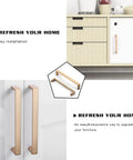 10 Pack 5 Inch Cabinet Pulls Square Champagne Bronze Finish Zinc Alloy Hardware For Kitchen Cabinets Dressers Wardrobes 128mm Center To Center 135mm Overall Length Drawer Handles displayed on cabinets.