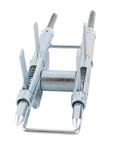 Job Site Ready Cable Threading Aid For Electricians Heavy Duty Steel Wire Pulling Pulley with smooth metal finish and adjustable clamps.