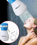 Woman using Fast Heat Instant Water Heater For Shower And Faucet 5400W 110V Electric Bath Heater With 3 Gear Adjustable Temperature