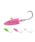 Big Game Swing Hook Jig Head With Heavy Duty Stainless Steel Ball Bearing Swivel, High Carbon Steel Hook, Saltwater Lead Jighead Pink 4oz, Pro Grade Lure Built For Monster Tugs And Tough Strikes, side view