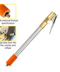 Heavy Duty Tire Inflator Hose Extension Tube With Quick Release Chuck Adapter For Car Bike Motorcycle Pump To Fill Tires Without Air Loss Have Good Pressure Daily Plug Into Compressor Unit Totally Sweet Gear, braided metal hose, M6 thread