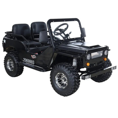 125cc Go Kart With 3 Speed Semi Automatic Transmission And Reverse, Big 18 Inch Aluminum Rim Wheels In Black Finish