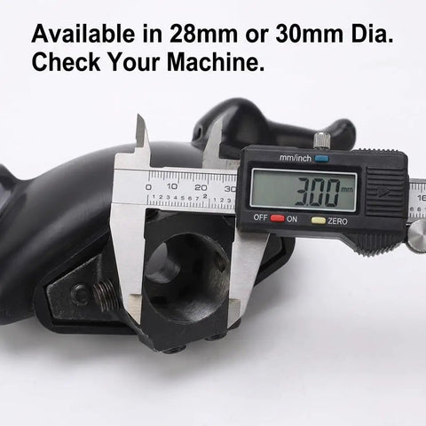 Close-up of Duck Head Pro Grade Tire Mount And Demount Tool Kit showing 30mm diameter measurement with caliper