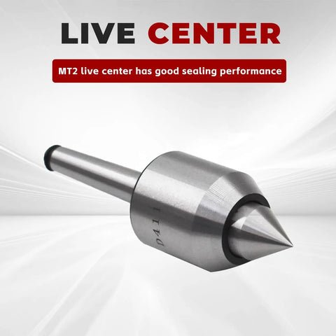 MT1 Live Center 60 Degree Tailstock Center For CNC Lathes Manual Lathes And High Speed Lathes Medium Duty 0.0002 Inch Runout 5000 RPM Max Steel Construction Sealed Front End Keeps Fluid And Debris Out