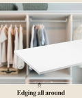 White floating wood shelves two pack 30 by 14 inch wall mounted storage display shelves five eighth inch thick close-up